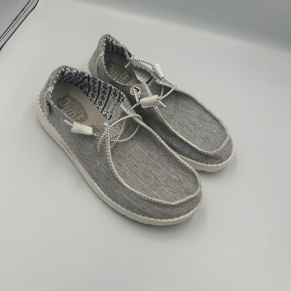 Hey Dude Wendy Boho Stitch Women Size 9 Grey Melange Slip On Loafers 40072-072